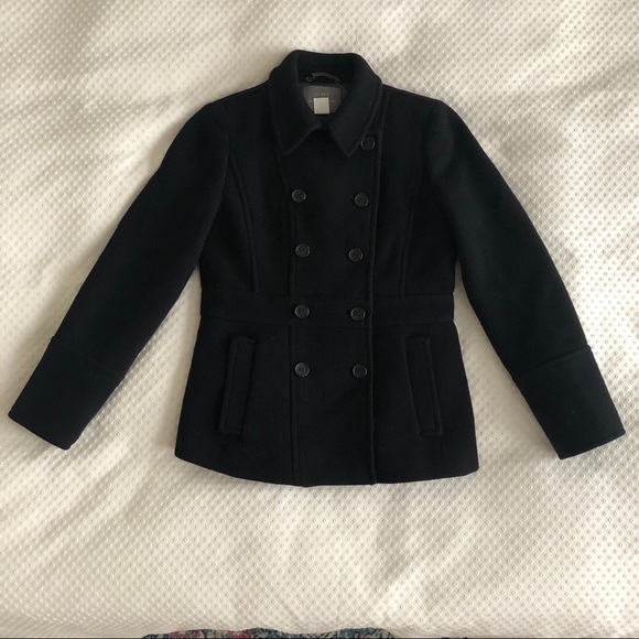 J. Crew Classic Black Wool Peacoat - Picture 2 of 7